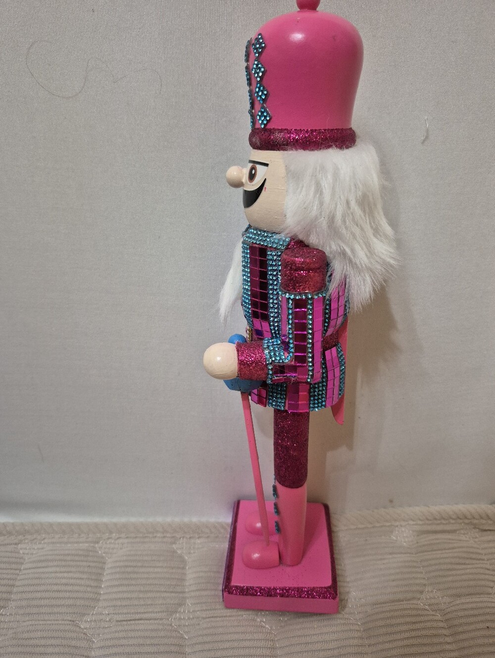 Pink Glitter Nutcracker Decorative Figurine - Picture 5 of 5